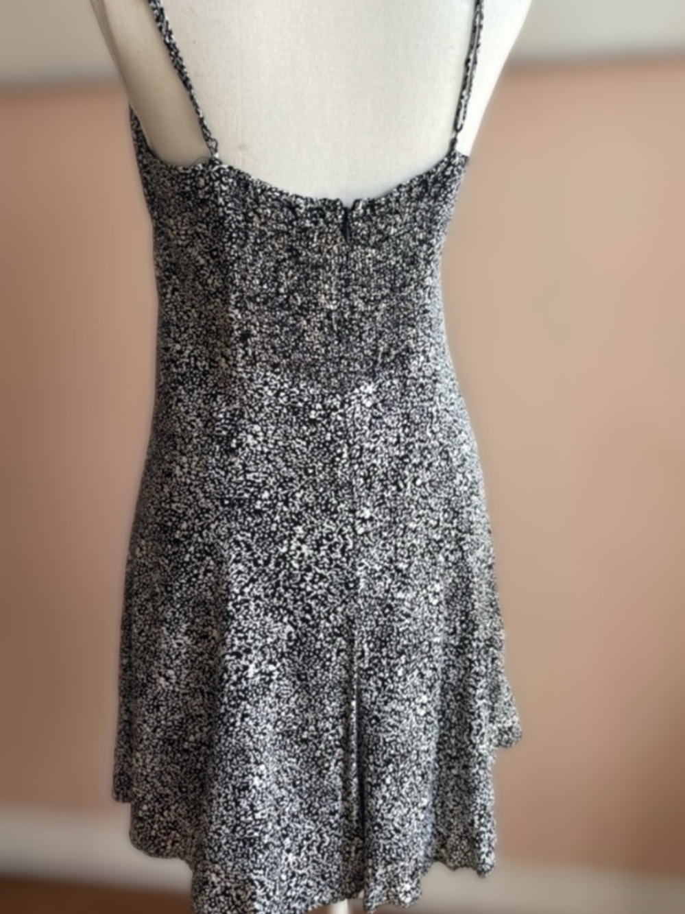 Dynamite Black & White Speckled Slip Dress | Size Small - Picture 5 of 6